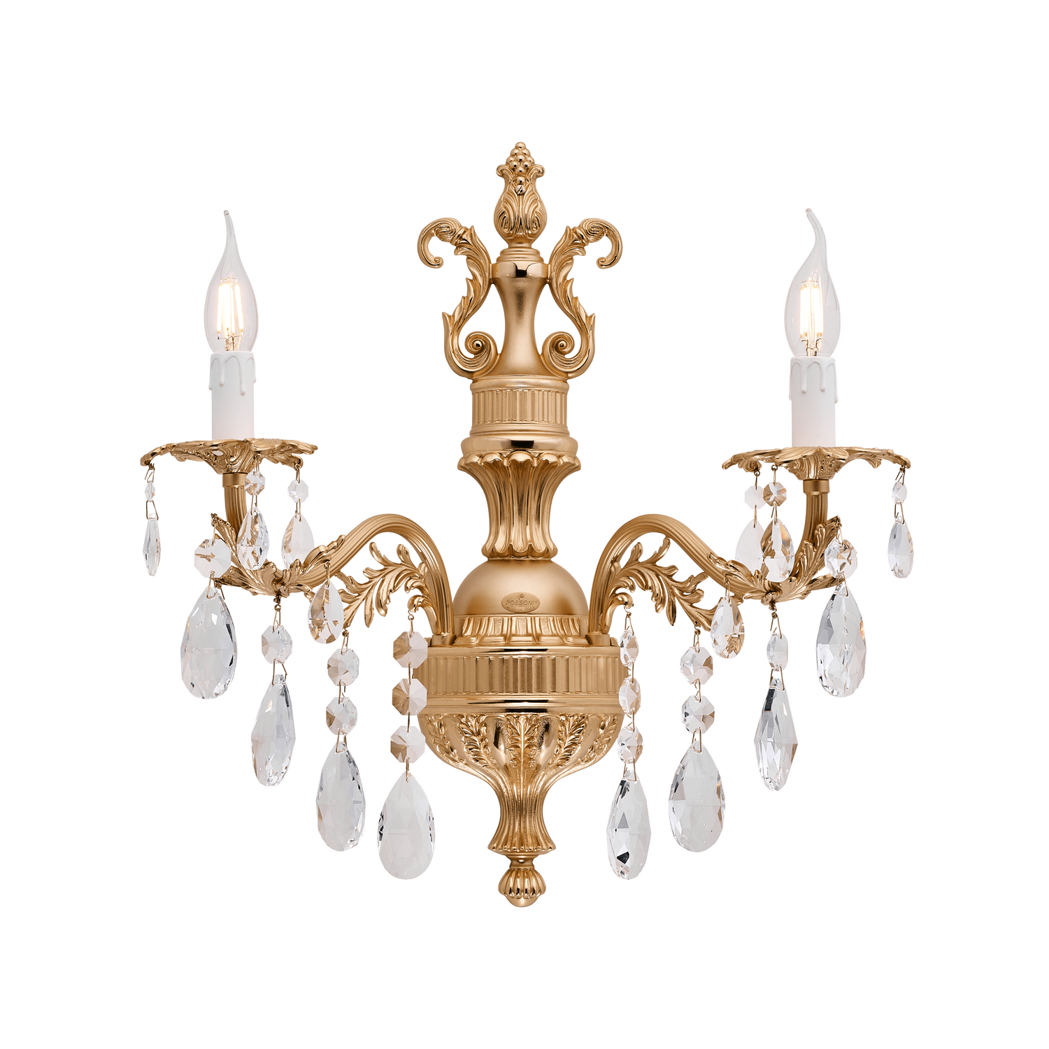 Sandblasted pure gold applique with crystal drop Schoeler 230 / A2-SH ...